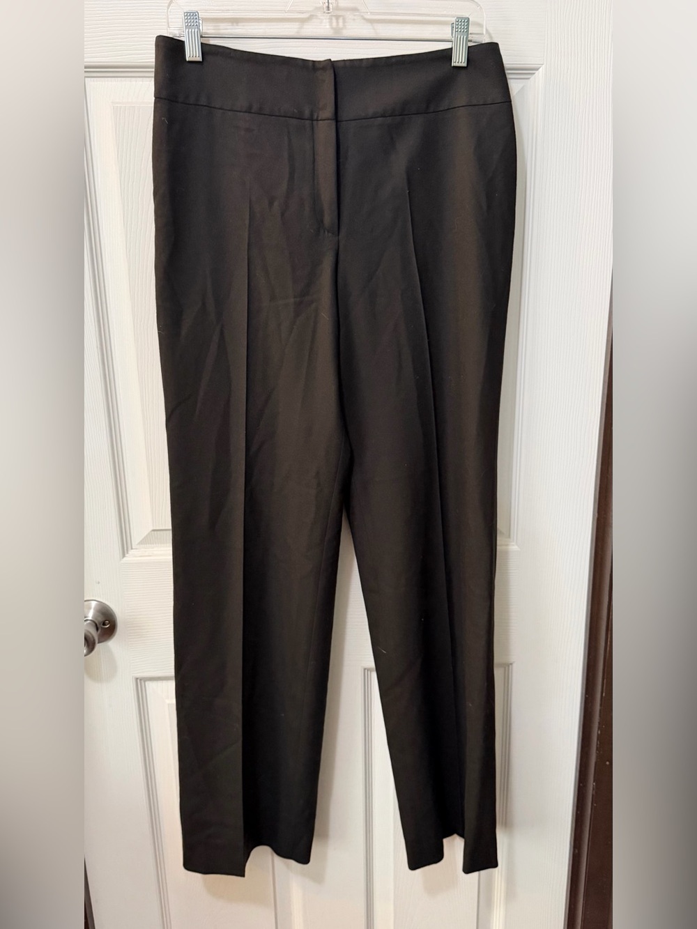 Akris Punto Black Wool Trousers Corporate Quiet Luxury Dress Pants Sz 8